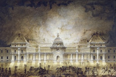 The Luxembourg Palace Illuminated for the Fete du Roi in 1780 by Jean Baptiste Marechal